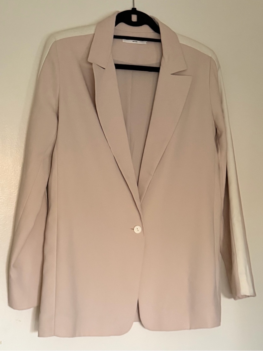 Amanda Uprichard Ivory/Blush Pink Single Button Blazer | Size M